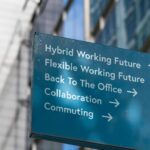 Sign featuring various back to work scenarios